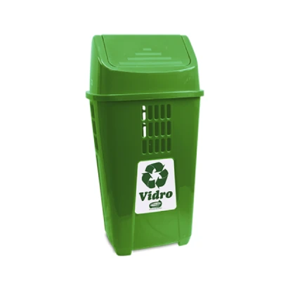 LIXEIRA SELETIVA 50L VERDE PLASVALE