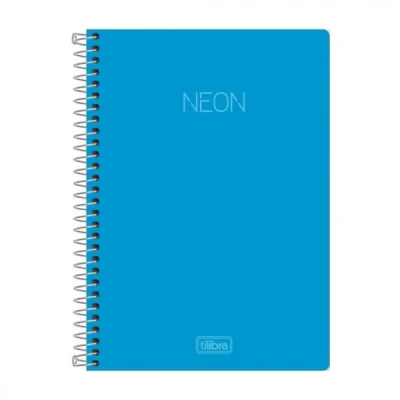 Caderno Espiral 1/4 C/D Capa Neon Azul 96FLS