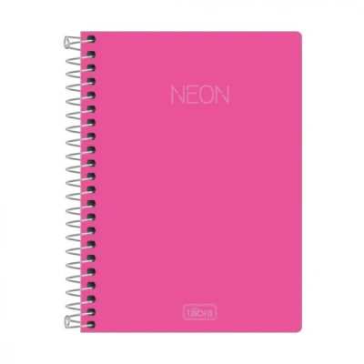 Caderno Espiral 1/4 C/D Capa Neon Rosa 96FLS