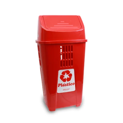 LIXEIRA SELETIVA 50L VERMELHA PLASVALE