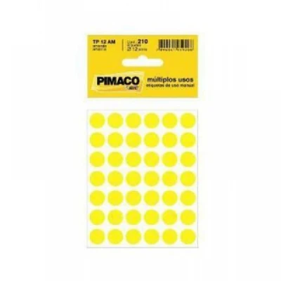 Etiqueta Bola 12mm c/210 Amarela