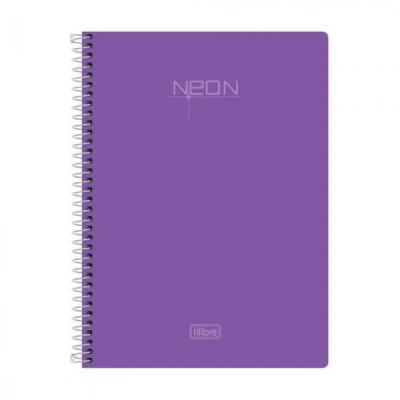 Caderno Espiral 1/4 C/D Capa Neon Roxo 96FLS